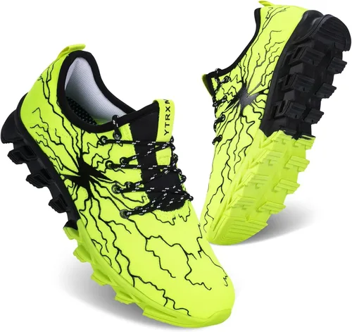 Miniatura 3 de YTRXM Zapatillas de correr para niños pequeñosgrandes, ligeras, sin cordones