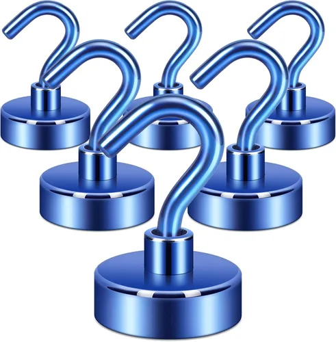 Miniatura 34 de Neosmuk Ganchos magnéticos extrafuertes con resistencia de más de 27 lbs, con imanes de tierras raras resistentes para refrigerador, crucero, Bronce