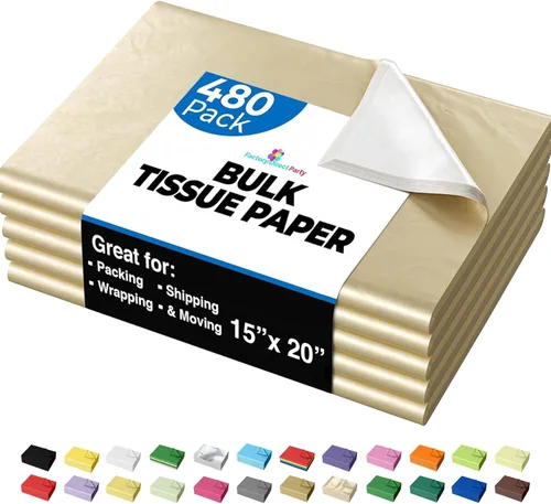 Miniatura 30 de Party Solids Papel de Seda Negro para Bolsas de Regalo - Papel de Seda a Granel Negro de 20" X 30", 480 Hojas - Papel Prensa de 10 lb para Embalaje