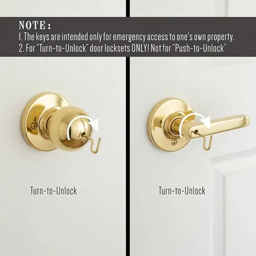 Miniatura 4 de Llave de emergencia interior para baño y dormitorio, paquete de 6