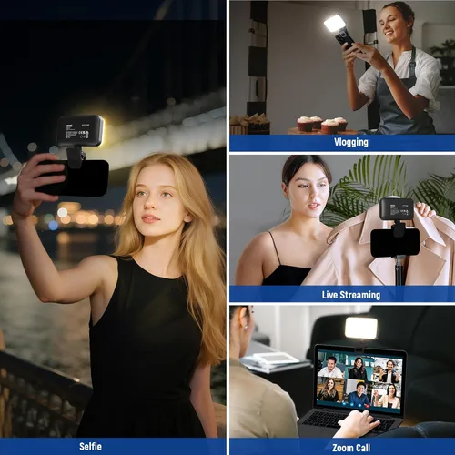 Miniatura 2 de NEEWER Versión de Nivel de Entrada Luz LED para Selfie, Clip de Plástico para Relleno de Luz en Teléfono para iPhone, 66 LEDs CRI92 Portátil