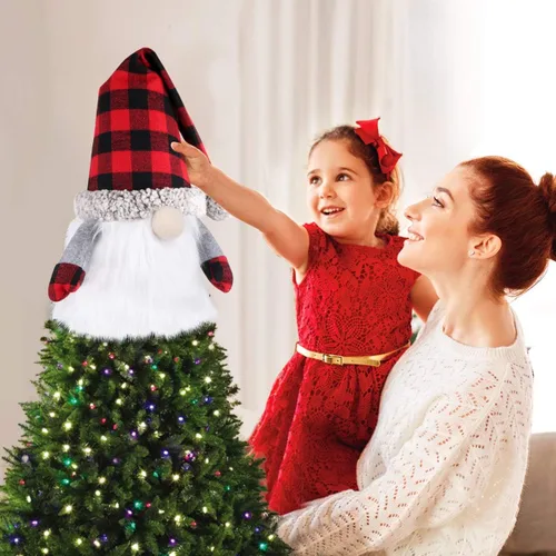 Miniatura 5 de D-FantiX Adorno para árbol de Navidad, 27.5 pulgadas, gran gnomo sueco Tomte, adornos de Navidad, gnomos de Papá Noel, decoraciones de Navidad