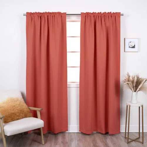 Miniatura 34 de Best Home Fashion Paneles de Cortinas Opacas Premium - Tratamiento de Ventana con Aislamiento Térmico Sólido Cortinas Opacas para Dormitorio