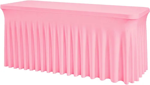 Miniatura 12 de Mantel rectangular de elastano negro, funda elástica ajustada para mesas rectangulares de 1,8 m, falda de mesa elástica sin arrugas para decoración