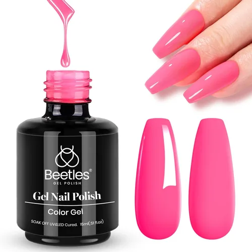 Miniatura 20 de Beetles - Esmalte de uñas de gel verde luminoso que brilla en la oscuridad, esmalte de uñas de gel que se absorbe con lámpara LED UV, arte de uñas