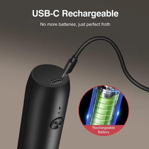 Miniatura 5 de Espumador de leche recargable de mano, varita espumadora y mezclador de bebidas para café, batidor eléctrico y agitador para latte, capuchino