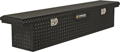 Miniatura 7 de Caja de herramientas para camioneta Northern Tool de perfil bajo, cruzada, con tapa única - Aluminio, negro brillante, cierres de paleta, 69