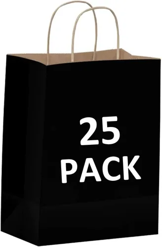 Miniatura 11 de Qutuus Bolsas de papel blanco con asas a granel, 100 bolsas de regalo blancas de 8 x 4.5 x 10 pulgadas, bolsas de papel kraft reciclables, bolsas