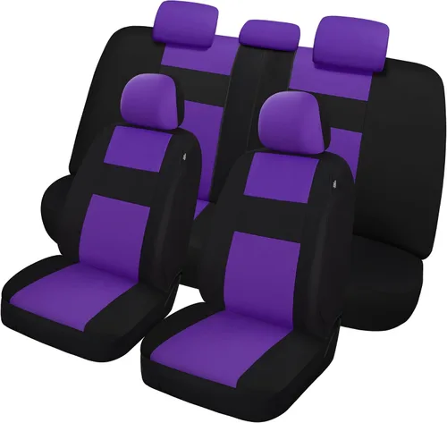Miniatura 14 de VarCozy Fundas de Asientos de Automóvil Juego Completo, Fundas de Asientos de Banco Dividido Delantero y Trasero de Tela Transpirable