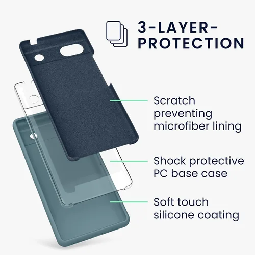 Miniatura 226 de kwmobile Funda Compatible con Google Pixel 6 Pro - Funda de teléfono de silicona TPU con acabado suave - Azul Arrecife