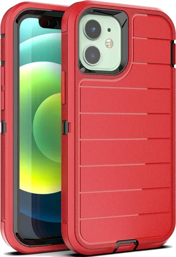 Miniatura 13 de YmhxcY Funda para iPhone 12/iPhone 12 Pro [2 Protectores de Pantalla de Vidrio Templado] Cubierta Duradera de 3 Capas A Prueba de Caídas/Funda