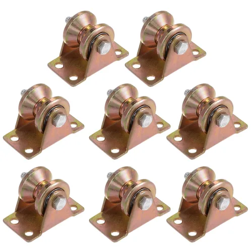 Miniatura 12 de HARFINGTON 4 piezas ruedas de rodamiento de 1.2 pulgadas con ranura en V para puerta corredera, ruedas de rodamiento rígidas con soporte para riel
