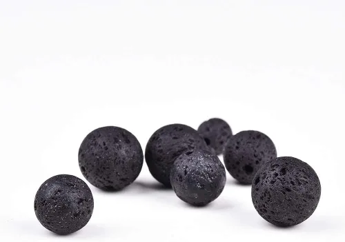 250 unidades por bolsa cuentas de lava negra natural de piedra volcánica de roca volcánica, cuentas de piedras preciosas de chakra Reiki, cuentas