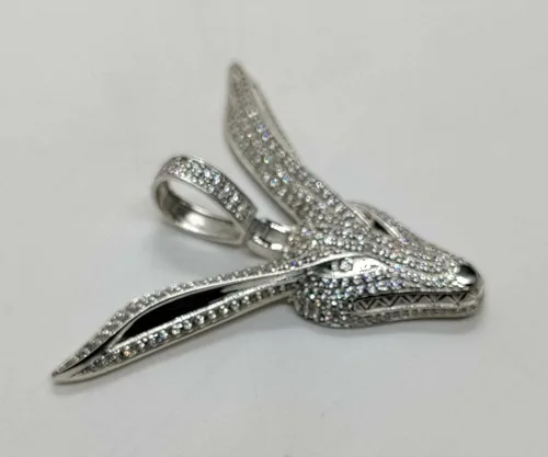 Miniatura 7 de Animas Jewels - Dije de plata de ley 925 para hombre corte redondo VVS1 diamante Naruto Kurama Fox de 225 quilates Plata esterlina Circonita cúbica