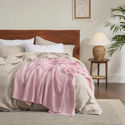 Miniatura 60 de Bedsure Gentlesoft - Manta de 100% algodón tamaño Twin XL para dormitorio universitario - Transpirable y suave, manta Twin de tejido waffle para 01