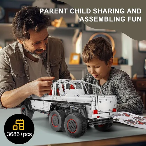 Miniatura 6 de Mould King 13061 Vehículo técnico todoterreno, 3832 piezas G700 6 x 6 camión de bloques de construcción con motor monstruo, kit de bloques