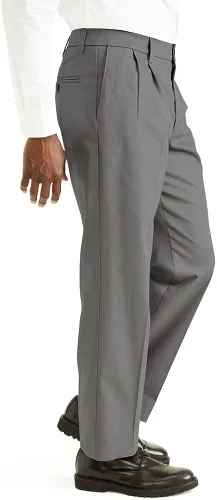 Miniatura 2 de Dockers Signature - Pantalones de algodón con ajuste clásico y plisados para hombre (tallas regulares y grandes y altas)