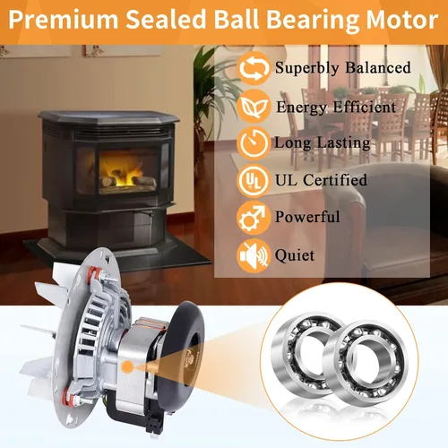 Miniatura 4 de Criditpid Motor de soplador de combustión de repuesto 812-3381 para Quadra-Fire Classic Bay 1200, ventilador de escape para estufas de pellets