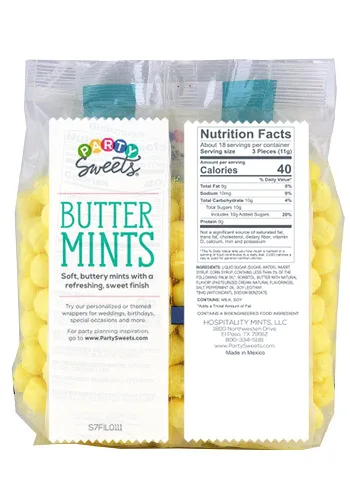 Miniatura 2 de Party Sweets Mentas de Mantequilla Amarillas, 2.75 Libras, Aprox. 350 piezas de Hospitality Mints Amarillo