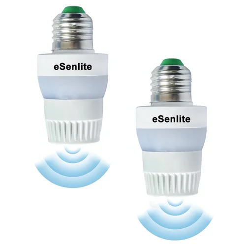 Miniatura 8 de eLEDing - Adaptador de enchufe de luz con sensor de movimiento, base de tornillo de movimiento radar para bombillas LED CFL incandescentes, control