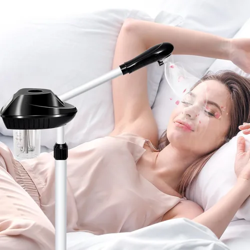 Miniatura 7 de Vaporizador Facial Profesional sobre Ruedas con Configuración de Tiempo, Vaporizador para Esteticistas con Más Vapor para Limpieza Profunda e