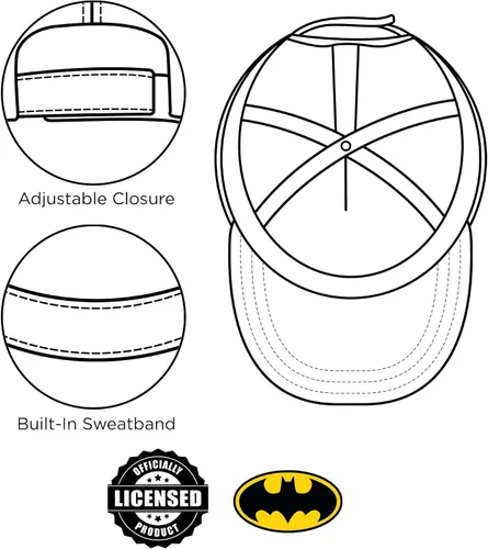 Miniatura 5 de DC Comics Baseball Cap Batman Adjustable Toddler 2-4 Or Boy Hats for Kids Ages 4-7