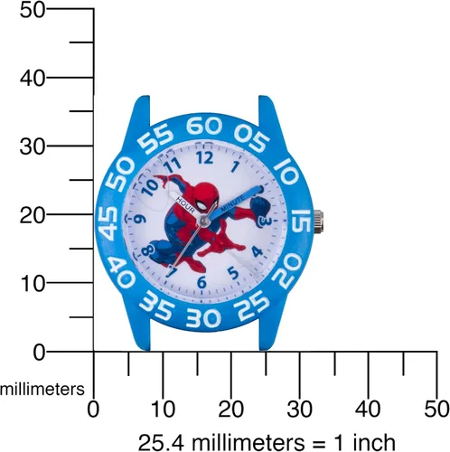 Miniatura 5 de Marvel Spider-Man - Reloj analógico de cuarzo con correa de nailon para niños, Negro, Reloj analógico Spider-Man