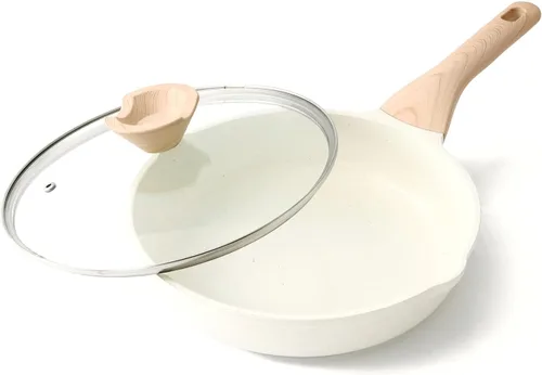 Miniatura 8 de Kordisen - Sartén antiadherente con tapa, sartén de 9.5 pulgadas de granito para huevos y tortillas, saludable y no tóxica, compatible con Granito