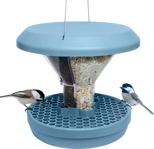Miniatura 18 de SWISSINNO Comedero para pájaros – Comedero colgante para pájaros sin desorden para exteriores – Smart Birds Davos a prueba de derrames, cardenales