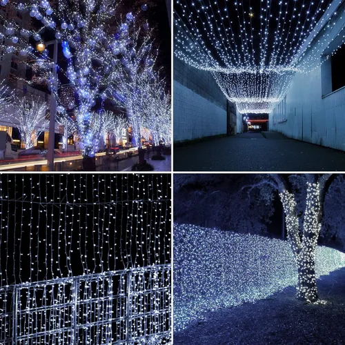 Miniatura 8 de Quntis Luces de Navidad en cadena de racimo de 1000 LED de 82 pies – 8 modos de luces de árbol de Navidad – Luces de Navidad impermeables