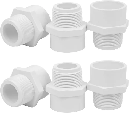 Miniatura 33 de Paquete de 10 Adaptadores Conectores de Acoplamiento de Tubería de PVC de Rosca Doble Hembra de 1 pulgada (F x F) SCH40 Acoplamiento de Tubería