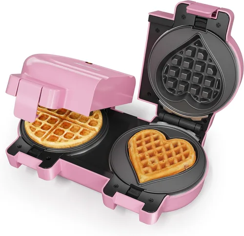 Miniatura 9 de Sunvivi Mini waflera de 4 pulgadas: waflera 6 en 1 con Juego de 6 platos antiadherentes extraíbles