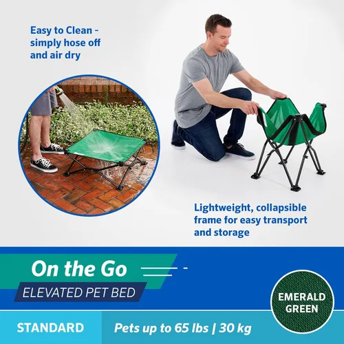 Miniatura 4 de Coolaroo On-The-Go - Cama elevada para perros plegable y portátil con tela transpirable y resistente a la humedad, bolsa de transporte incluida