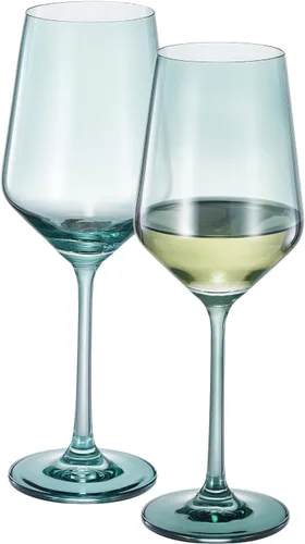 Miniatura 8 de Khen Copas de vino de cristal de colores, juego de 2, vasos de tallo grande de 12 onzas, ideales para todas las ocasiones y celebraciones Arándano