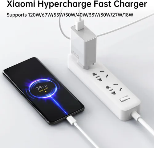 Miniatura 2 de 120 W 100 W 90 W cargador europeo adaptador de enchufe de viaje para xiaomi 17 15 14 13 12 14t 13t 12t 12s pro lite redmi nota K80 K70 K60 K50 11