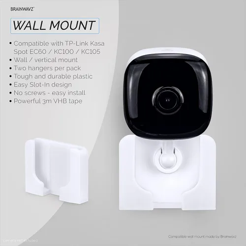 Miniatura 6 de Soporte de pared de esquina para cámara Kasa Spot KC100, KC105, EC60 (paquete de 2) - Soporte adhesivo, soporte sin complicaciones, cinta VHB 3M