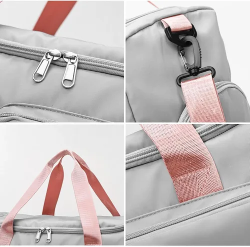 Miniatura 5 de Suruid Bolsa de gimnasio deportiva con compartimento para zapatos, bolsa de viaje con bolsillo separado seco y húmedo para hombres y mujeres, bolsa