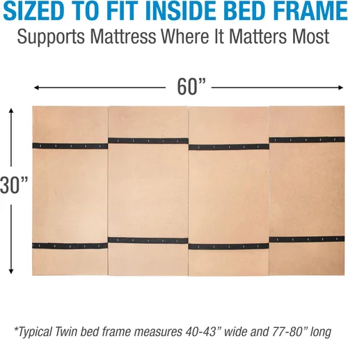 Miniatura 2 de Tabla plegable para cama, base tapizada, tamaño twin, color café – por DMI