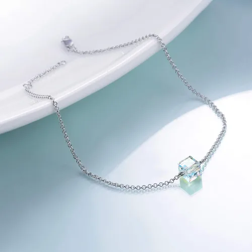 Miniatura 2 de AOBOCO Crystal Ankle Bracelet for Women Sterling Silver Teens Anklets