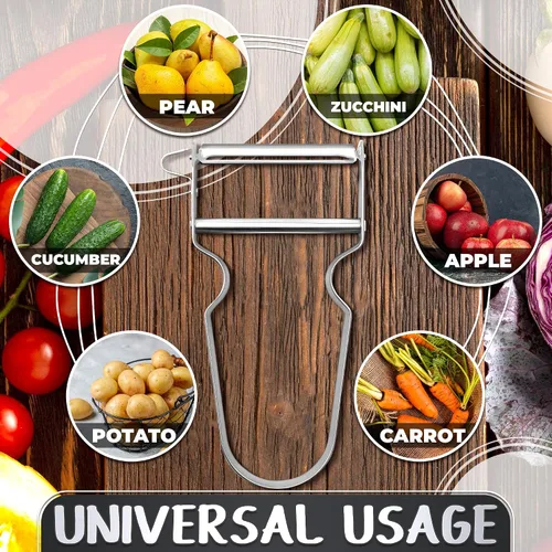 Miniatura 5 de Peladores de verduras para juego de cocina, pelador de frutas, pelador de verduras multifunción de acero inoxidable, pelador de papas, triturador