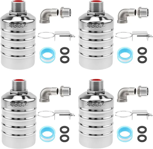 Miniatura 11 de Paquete de 2 válvulas de flotador, válvula automática de control de nivel de agua con adaptador de 1/2 pulgada a 3/4 pulgadas 1 pulgada para tanque