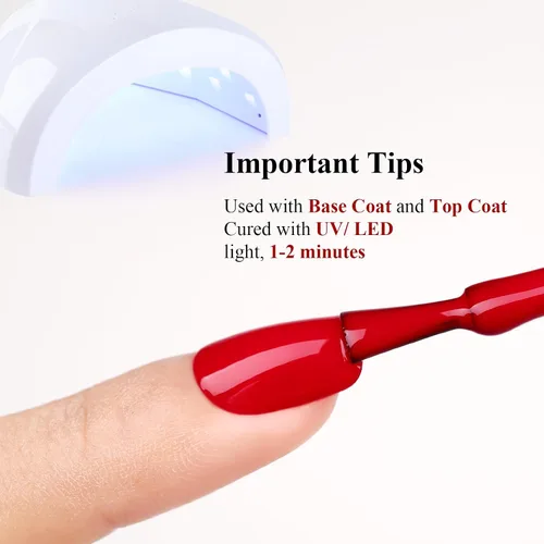 Miniatura 6 de Ozzeal - Esmalte en gel Apple Red - 15ml, esmalte LED UV de absorción para manicura, salón y DIY en casa - Kit de inicio para mujeres y niñas