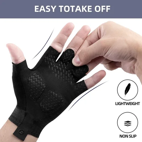 Miniatura 5 de ROCKBROS Guantes de ciclismo, guantes de ciclismo para hombres y mujeres, guantes de bicicleta de carretera MTB, almohadilla de gel absorbente