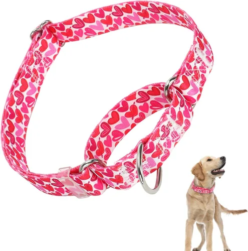 Miniatura 14 de Collar Martingale para perros, ajustable, de nailon suave, con diseño de bosque, para perros pequeños, medianos y grandes, collar de entrenamiento 3