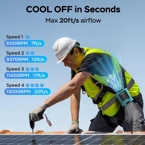 Miniatura 3 de AMACOOL Mini ventilador de cintura portátil con clip, 13,000 rpm, 4 velocidades, ventilador de cuello personal, hasta 24 horas de duración
