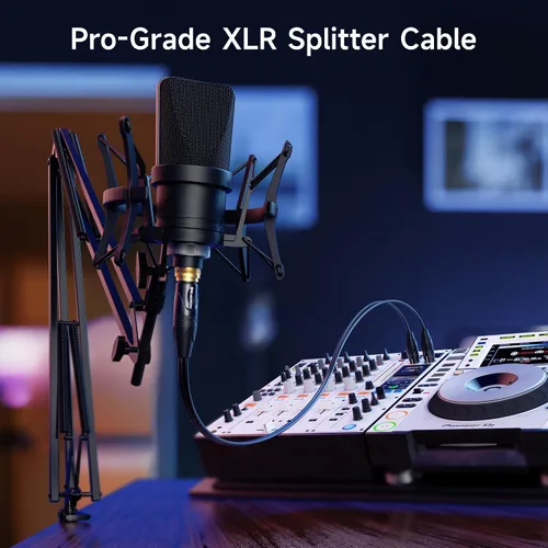 Miniatura 2 de Cable Matters Cable divisor XLR equilibrado - 1.5 pies / 1.6 ft, cable XLR Y 2 macho a 1 hembra