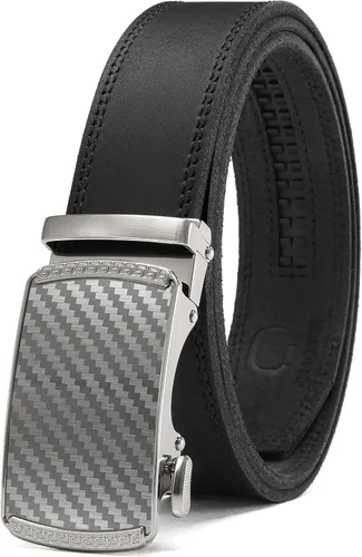 Miniatura 13 de CHAOREN Cinturón para hombre de cuero con trinquete - Ajuste personalizable, estilo sin esfuerzo (35 mm)