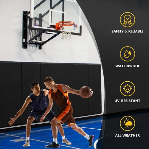 Miniatura 4 de Acolchado de pared para gimnasio, protector de pared para cancha de baloncesto, almohadillas protectoras extraíbles de 2 pulgadas de grosor de alta