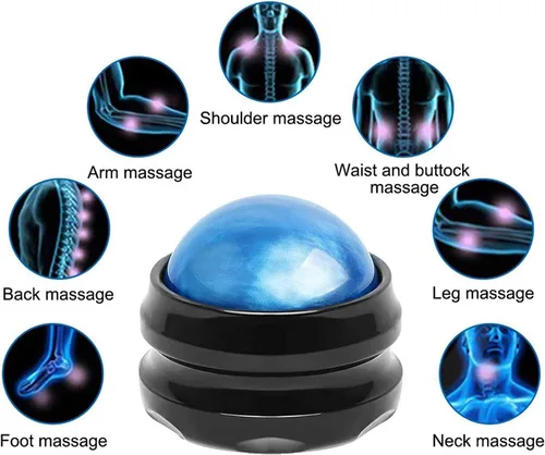 Miniatura 6 de WOVTE Bola de masaje, bolas de lacrosse, herramienta de auto masaje para dolores musculares, hombros, cuello, espalda, pies, cuerpo, tejido Azul