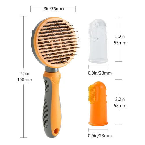 Miniatura 7 de Cepillo deslizante de autolimpieza – Cepillo deslizante para perros y gatos con pasador de metal para cabello medio y largo – Cepillo de aseo